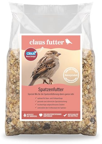 claus Spatzenfutter | 3 kg | Alleinfuttermittel für Spatzen | Ermöglicht artgerechte Ganzjahresfütterung | Hochwertige Zutaten, wie Sämereien, Getreideflocken, Nüssen & Beeren