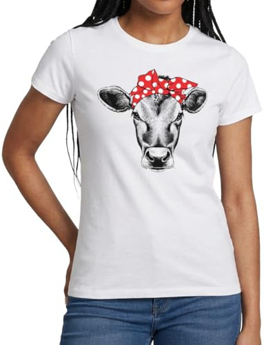 Rockabilly Bandana Kuh Frauen T-Shirt
