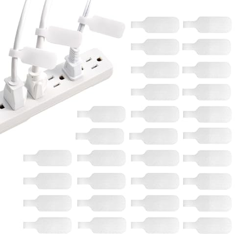 Wrap-It Storage Cable Labels - Medium, White (30-Pack) Write On Cord Labels, Wire Tags for Cable Management and Organizer for Electronics, Computers and More