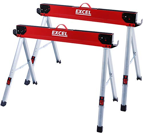 Excel Steel Sawhorse Heavy Duty Twin Pack 1000kg Capacity
