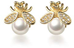 Reffeer 925 Sterling Silver Bumble Bee Stud Earrings for Women Earrings Honey Bee Stud Earrings