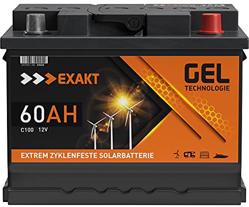 GEL Batterie 60Ah 12V Solarbatterie Wohnmobil Boot Versorgungsbatterie Solar Akku ersetzt 70Ah 80Ah