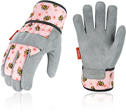 Vgo... 1 par de guantes de jardinería para niños de 3 a 9 años, guantes de trabajo para niños, guantes de seguridad suaves para jugar al aire libre(KID-MF3561)