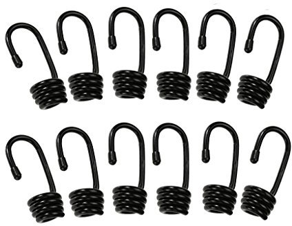 SM SunniMix Spiralhaken für Ø 6mm Expanderseil Schwarz (12er Pack)