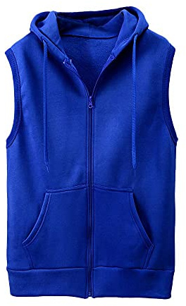 Herren Sport Freizeit Kapuzensweatshirt mit Reißverschluss Ärmellos Shirts Weste