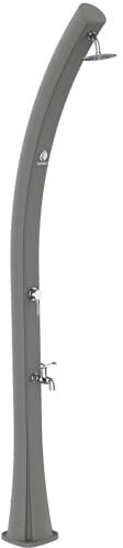 Sined Sole Grigia Curved HD Polyethylene Douche Solaire De Piscine avec Lavepieds Grey