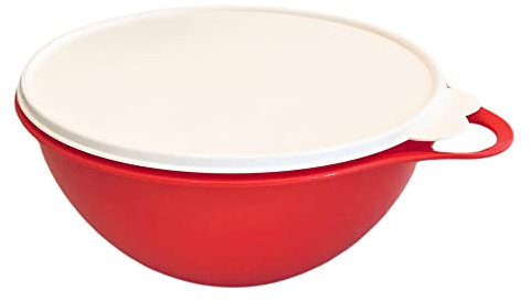 Tupperware Rührschüssel Maximilian 4,5 Liter lachs aprikot weiß Salat Schüssel Salatbar