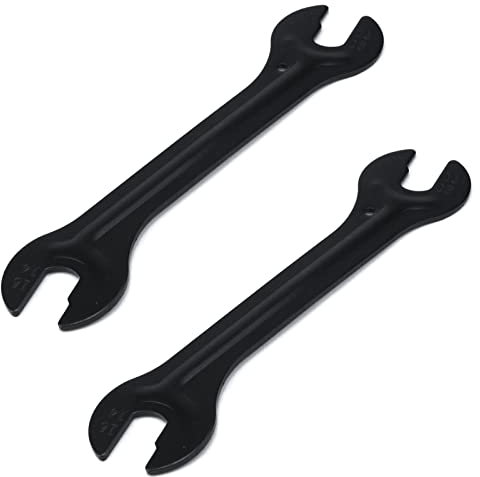 MY MIRONEY 2 Stück Fahrrad-Nabenschlüssel Schwarz Fahrrad Kegelschlüssel Metall Fahrrad Radnabe Achse Kegel Einsteller Schraubenschlüssel Pedal Fahrrad Reparatur Werkzeug 13/14/15/16 mm