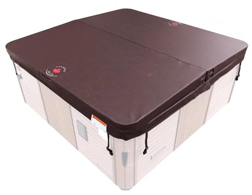 CANADIAN SPA CO. Isolierabdeckung Deluxe, 203 x 203 cm, Braun, 10 cm dick, Poolabdeckung eckig, Abdeckung für Whirlpool wasserdicht und UV-beständig, Whirlpool Zubehör