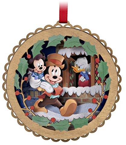 Hallmark Keepsake Weihnachtsdekoration 2023, Disney Mickey's Christmas Carol 40th Anniversary Papercraft, Geschenke für Disney-Fans