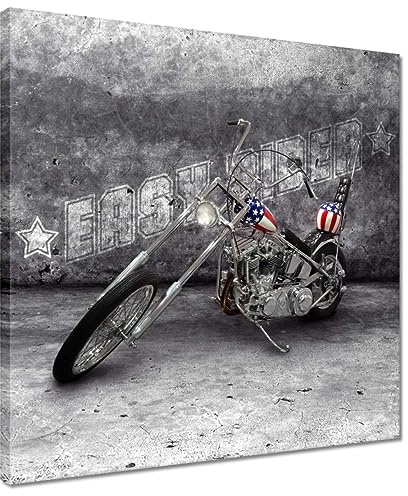 Gemälde gedruckt auf Leinwand Wandkunst Dekor 40x40cm Easy Rider Motorräder Nr. H757Z_PC1CM