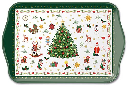 Ambiente Tablett Tray 13x21 cm Christmas Evergreen Advent Weihnachten Tannenbaum Dekotablett Dekoration