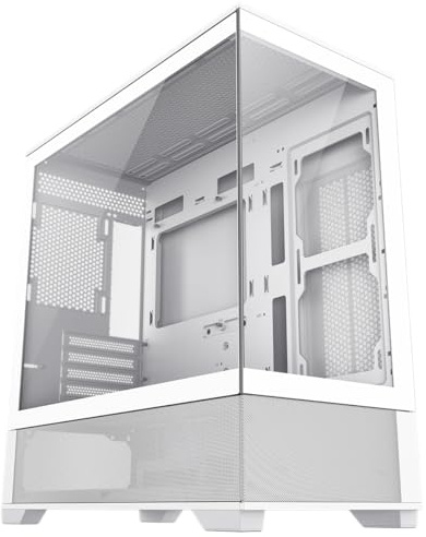 GameMax Vista Mini White Dual Tempered Glass Panelling Micro-ATX PC Gaming Case with GameMax V4.0 PWM ARGB Hub Included
