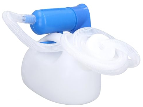 Herren-Urinflasche, groß, zu öffnen, 2000 Ml, Langer Schlauch, Tragbare Pipi-Flasche für Reisen (WHITE)