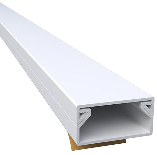 CILSON WDK2010SW 2700100 Kabelkanal Selbstklebend 20x10mm 10m, Weiß - 10 Stück 1 m / 1000 mm, Puristisches Design, Funktionale Kabelmanagement-Lösung