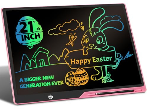 LCD Writing Board for Kids 21 Inch,Rechargeable Drawing Board Magic Board Drawing Board Kids 3+ Years, Birthday Toys for 3 4 5 6 7 8 Girls Boys (Pink, 21 Inch)