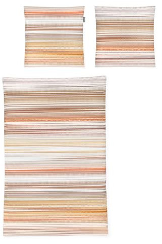 Irisette Mako-Satin Bettwäsche Magic Eindhoven aproco 1 Bettbezug 135 x 200 cm + 1 Kissenbezug 80 x 80 cm