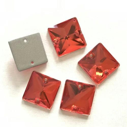 3240 piedras de cristal cuadradas para coser en diamantes de imitación con parte trasera plana, para coser ropa, zapatos, piedras de cristal para costura, jacinto, 10 mm, 30 unidades
