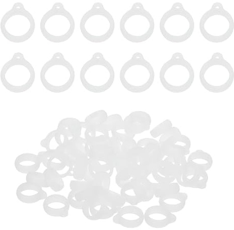 PATIKIL Anti-Lost Silicone Rubber Rings 60 Pcs Joint Holder Ring Multipurpose Adjustable Anti-Slip Band Holder Replacement O Ring for Insert Badge Pen Lanyard Keychain Leash, Clear
