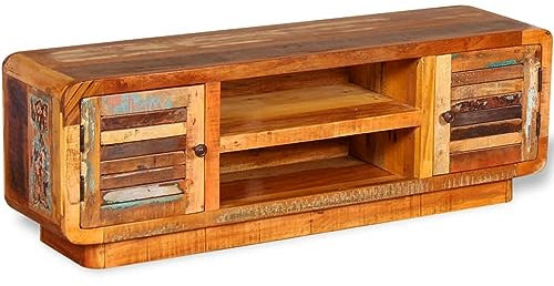 ShCuShan TV-Schrank Altholz Massiv 120x30x40 cm TV Schrank Sideboard Wohnzimmer Fernsehschrank Wohnzimmer MöBel TV MöBel