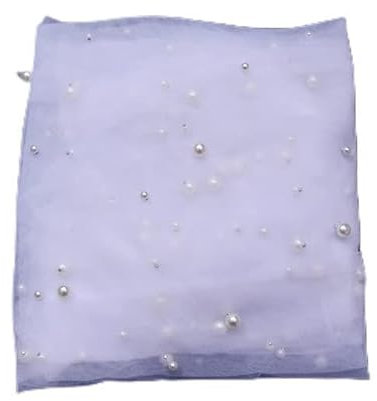 MYVVKIA Perlen-Hochzeitsschleier, 1-stufig, weicher Brautschleier, mit Perlen besetzte Hochzeitsaccessoires, 3 m Langer Schleier für die Braut, Elfenbein