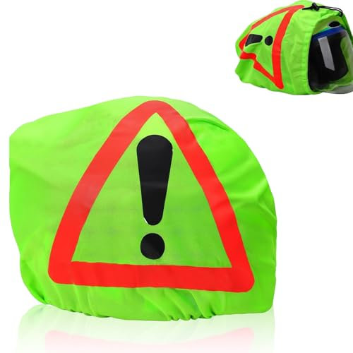 Lithyc Triangolo di Avvertimento Borsa per Casco-Triangolo di Segnalazione per Casco da Moto-Triangolo di Segnalazione per Casco da-Adatto per Caschi da Motociclista E Scene di Incidenti(Verde)