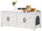 VEVOR Katzenschrank, Katzenklo Schrank versteckt mit Doppelräumen, Katzentoilettenschrank aus Holz, passend für die meisten Katzentoiletten, 1,19 m L x 0,46 m B x 0,5 m H, weiß