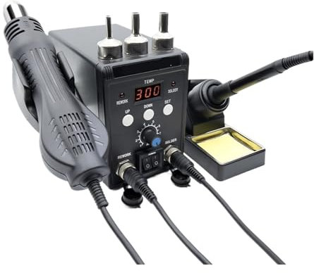 WESLNN Station De Soudage À Air Chaud Numérique ESD 2 en 1, Fer À Souder for Outils De Retouche De Dessoudage IC SMD(KIT3)