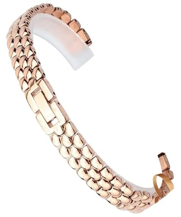 honyeuk Edelstahl-Armband, kleines Zifferblatt, Damenarmband, Ersatzarmband, modische Uhrenkette(Rosegold,10mm)