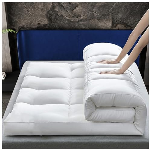 HUMAJORY Japanische Bodenmatratze, Futon-Matratze for Erwachsene, Faltbare Rollmatratze, Matte, Isomatte, Schlafsaal, Liege, Kissen, Bett for Outdoor, Indoor, Camping, Gästeauto(White,120x200cm)