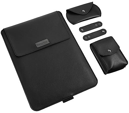 SECFOU 1ensemble Sacoche Pour Ordinateur Portable Avec Support Pochette Intérieure Pour Laptop Étui Portable Avec Doublure Pratique Avec De Rangement Et Sangle De Câble