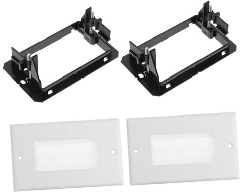 WOONEKY Pasacables para Placa de Pared con Cepillo 120 V Estándar de Uu. Soporte para Placa de Pared con Cepillo Y Ojal para Cableado Eléctrico
