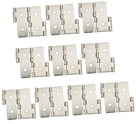 jojofuny Charnières à Double Effet En Fer 47x47mm, Finition Nickel Blanc, Lot De 10 Pièces, Charnières Pliantes Pour Portes Et Meubles, Adaptées Pour Cloisons Et Paravents à Usage Intérieur