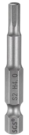 QUARKZMAN H4.0 Embout de Tournevis Hexagonal 4mm Métrique Pointe Plate 1/4 Tige Hexagonale 50mm (2) Longue Magnétique Embouts de Tournevis Industriels à Douille Hexagonale