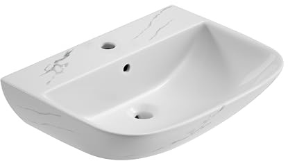 sanicomfort Waschbecken Rivo 60 cm marmor, Hänge Waschtisch aus Keramik
