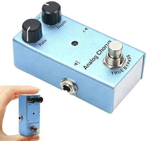 Pédale d'effets pour guitare électrique Fonction chorus simulé Facile à connecter Chorus simulé parfait Effet pur Forte sensation d'espace Coque en métal Compact et portable, au live et au studio