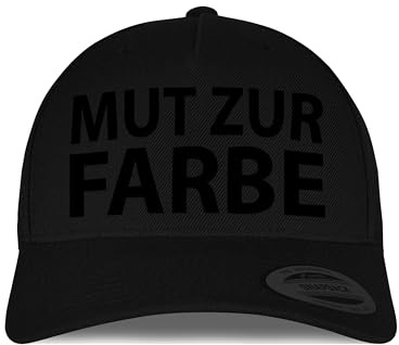 tshirtladen Snapback Cap Mut ZUR Farbe - bestickte Basecap schwarz, Statement Mütze für Individualisten, Fashion Accessoire für Alltag & Festivals