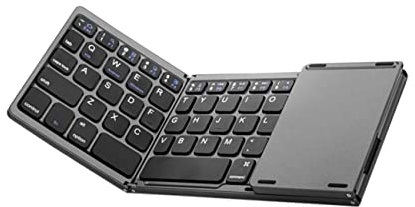 DIYEAH Clavier à Trois Volets Pliable sans Fil Pavé Tactile | Abs Noir, Format Portable Ultrafin, Absorption Magnétique, Design Élégant, Usage Mobile Pratique
