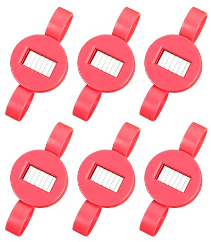 6 Pieces Bean Slicer, Runner Bean Cutter and Shredder,Multifunctional Vegetable Slicer with 6 Stainless Steel Blades, Red Bean Curd Cutting Tool for Home Chefs and Outdoor Cooking