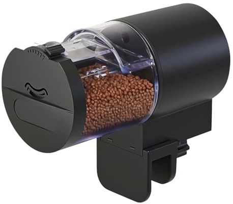 Zeitgesteuerter programmierbarer Futterautomat – 100 ml Futteautomat mit Zeitschaltuhr, automatisches Futerautomat für Urlaub, Reisen, Aquarium, Aquarium, Tierpflege, Zuhause, Villa, Hotel, Apartmen