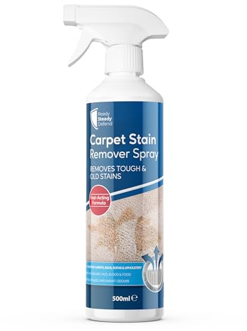 Carpet Stain Remover Spray 500ml | Fast-Acting Formula for Tough Stains & Odours | Multi-Surface Upholstery & Rug Cleaner | Removes Wine, Coffee, Blood, Grease, Ink, Food & Pet Accidents