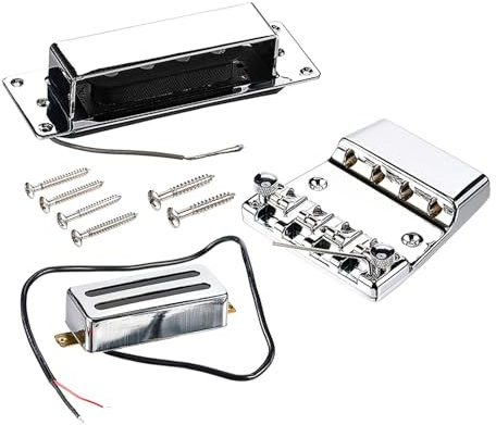 4 String Bass Bridge and Pickup Combo Set Replacement Guitar/Tailpiece & Pickups Accessory Enduring Electric Neck & Pickup Replacement Hardware Kits