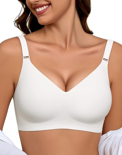 Soutien Gorge sans Armature Push Up Rembourré Brassière sans Coutures | Soutien-Gorge Maintien Fort Femme Grande Taille Bra Confort Quotidien Soutien Gorge Minimiseur Lingerie Invisible