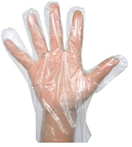 Disposable Gloves, Plastic Food Safe Disposable Gloves Disposable Polyethylene Work Gloves for Kitchen Cooking Cleaning Safety Food Handling Pack of 100