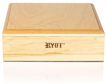RYOT 7x7 Solid Top Screen Box in Natural | Wide Wooden Box Perfect for Sifter - Monofilament Mesh Screen - Glass Base Tray - Prep Card - Storage Divider