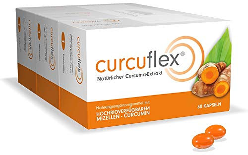 Curcuflex Curcuma-Extrakt Weichkapseln mit hochbioverfügbarem Mizellen-Curcumin, 180 Kapseln