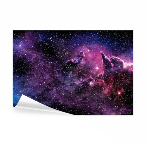 decomonkey Fototapete Himmel Wolken, 350x256 cm, XL, Sterne, Vlies, Tapete | Schlafzimmer, Wohnzimmer, Fototapeten, Tapeten, Vliestapete, Wandtapete, moderne, Wandbild, Wand