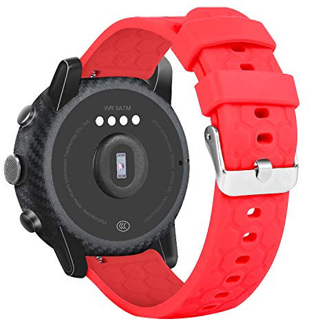 RuenTech Armband Kompatibel mit Umidigi Uwatch 2/Uwatch 2S/Uwatch 3S/Urun/Urun S/Uwatch 5 Armband Armbänder Silikon 22mm Ersatz Armband Band Ersatzband (rot)