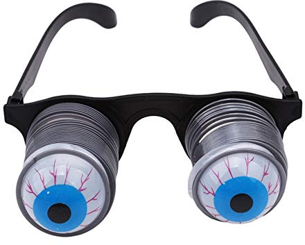 Sperrins Pop Out Eyes Wobbly Eyes on Springs Novelty Glasses for Halloween Carnival Party - Plastic Toy