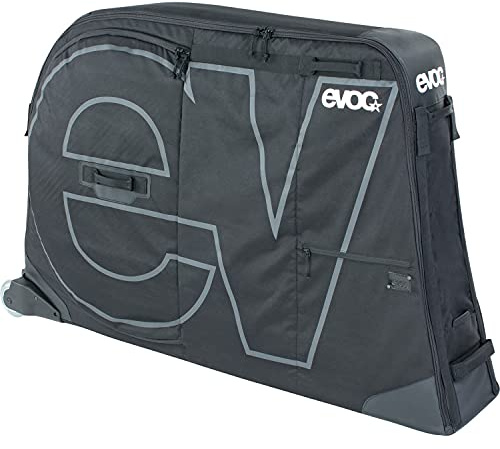 EVOC Bike Bag Lightweight Bike Transport Bag, Bike Cover for Almost All Bikes (incl, Separate Compartment for Wheels, Fork Mount stabilisation, Extra-Wide Chassis, 280l, max. wheelbase 126 cm), Black